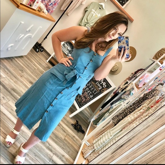 By Together Dresses & Skirts - Linen Button Down Dress “At First Glance”